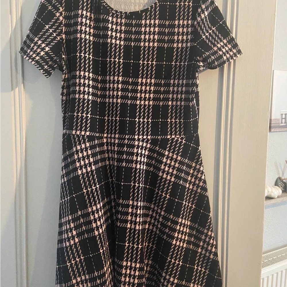 Black and Pink Plaid Dress